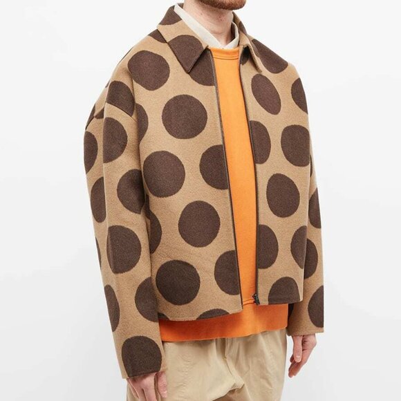 ACNE Studios Brown Polka Dot Wool Jacket - Picture 3 of 8